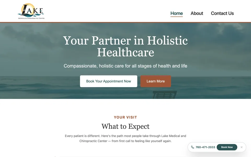 Lake Medical website homepage
