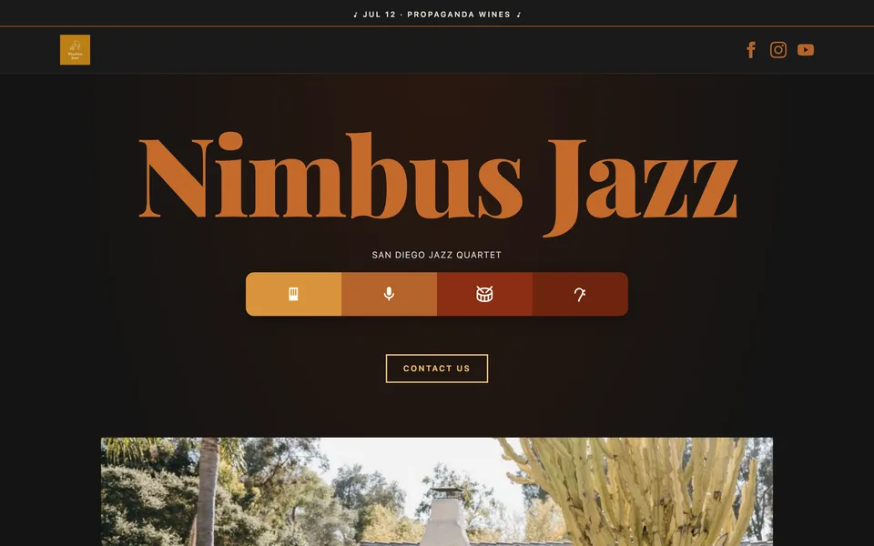 Nimbus Jazz website homepage
